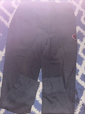 Champion Black Kids Jogger Sweatpants with Logo Patch